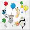 Servietten Tiere mit Ballon 20 Stück
