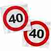 Servietten Verkehrsschild 40. Geburtstag