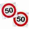 Servietten Verkehrsschild 50. Geburtstag