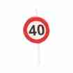 Kerze Verkehrsschild 40. Geburtstag
