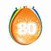 Latexballons Explosion 80. Geburtstag mehrfarbig