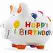 Sparschwein Happy Birthday 17cm x 15cm