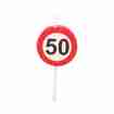 Kerze Verkehrsschild 50. Geburtstag