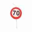 Kerze Verkehrsschild 70. Geburtstag