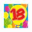 Servietten 18. Geburtstag mehrfarbig 20 Stück
