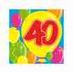 Servietten 40. Geburtstag mehrfarbig 20 Stück