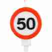 50. Geburtstag Kerze Verkehrsschild
