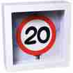 Bilderrahmen-Spardose Verkehrstafel 20 Geburtstag