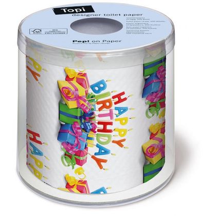 WC-Papier Happy Birthday mit Geschenke