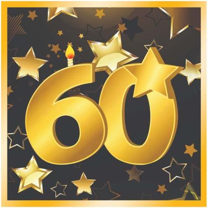 Servietten gold 60 Geburtstag