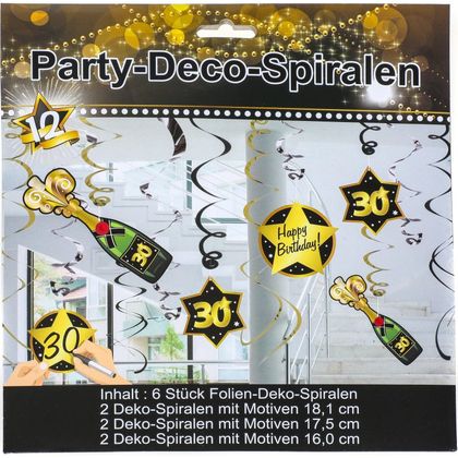 Party Deko-Spiralen 30. Geburtstag