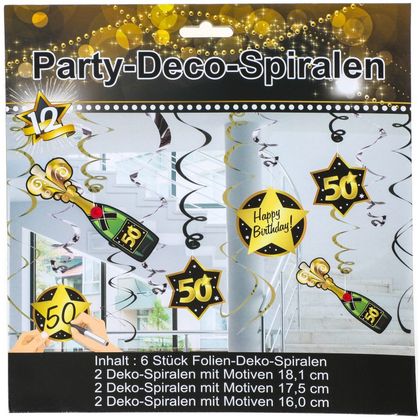 Party Deko-Spiralen 50. Geburtstag
