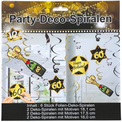 Party Deko-Spiralen 60. Geburtstag