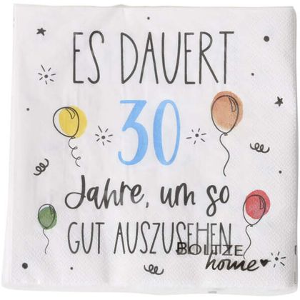 Servietten 30. Geburtstag