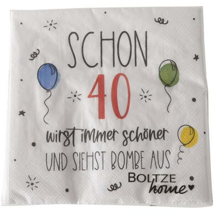 Servietten 40. Geburtstag
