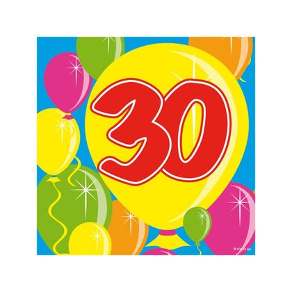 Servietten 30. Geburtstag mehrfarbig 20 Stück