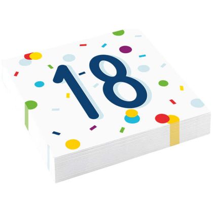 Servietten 18. Geburtstag Konfetti 20 Stück