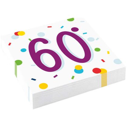 Servietten 60. Geburtstag Konfetti 20 Stück