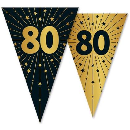 Wimpelkette Golden Celebrations 80. Geburtstag