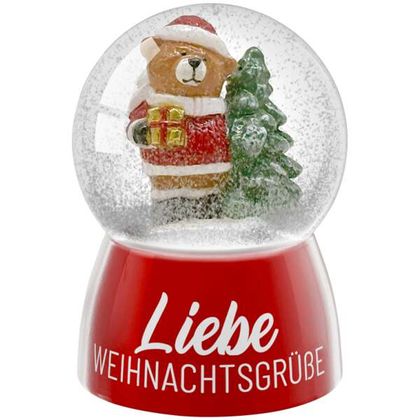 Mini Glitzerkugel Bär Liebe Weihnachtsgrüsse