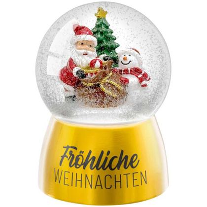 Glitzerkugel Santa & Schneemann Fröhnliche Weihnachten