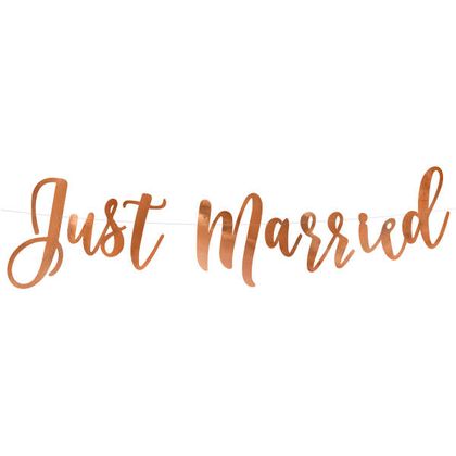 Just Married Kurzgirlande Rose Gold