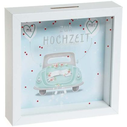 Holz Sparkasse mit Auto Zur Hochzeit