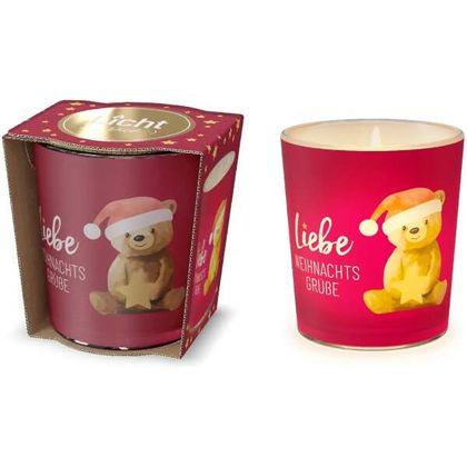Teelicht Liebe Weihnachtsgrüsse Bär