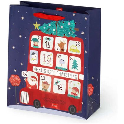 Legami Weihnachtsgeschenktüte Christmas Bus Gross