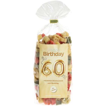 60. Geburtstag Happy Birthday Pastasäckli 250g