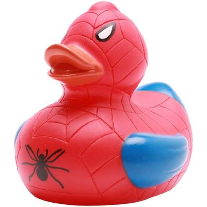 Superheld Rot-Blau Quietscheentchen-Gummiente 8.5cm