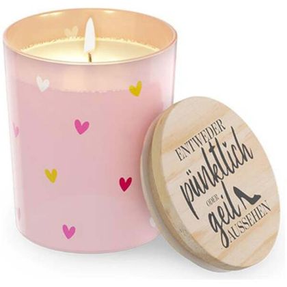 Duftkerze Rosa mit Herzchen Pumps