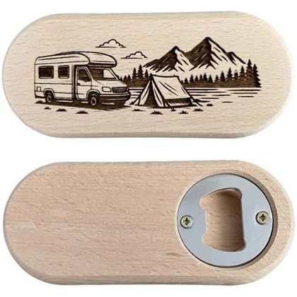 Flaschenöffner Camping Holz