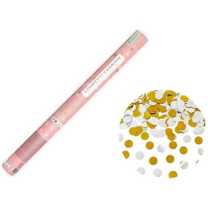 Konfettikanone Silber & Gold 60cm
