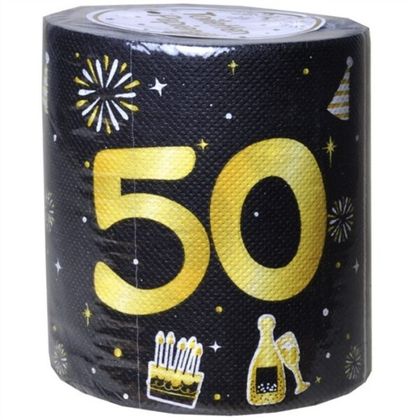 WC-Papier 50. Geburtstag Schwarz