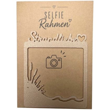 Selfie Rahmen Urlaub Strandliebe Creme