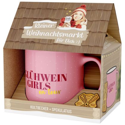 Weihnachtsmarkt Kultbecher und Spekulatius Glühwein Girls