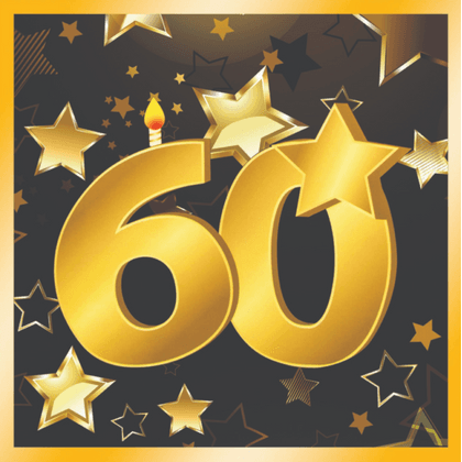 Servietten gold 60 Geburtstag
